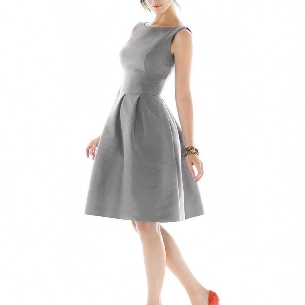 Alfred Sung Dessy Bridesmaid Dress in Quarry